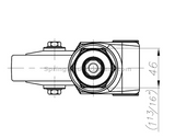 4" Spring Loaded Rigid Caster with Stem Mount Top View Drawing 7M-GDS100ARS