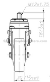 4" Spring Loaded Rigid Caster with Stem Mount Front Drawing 7M-GDS100ARS