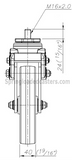 8" Spring Loaded Stem Mount Brake Caster Front Drawing | 7M-GDS200BSS